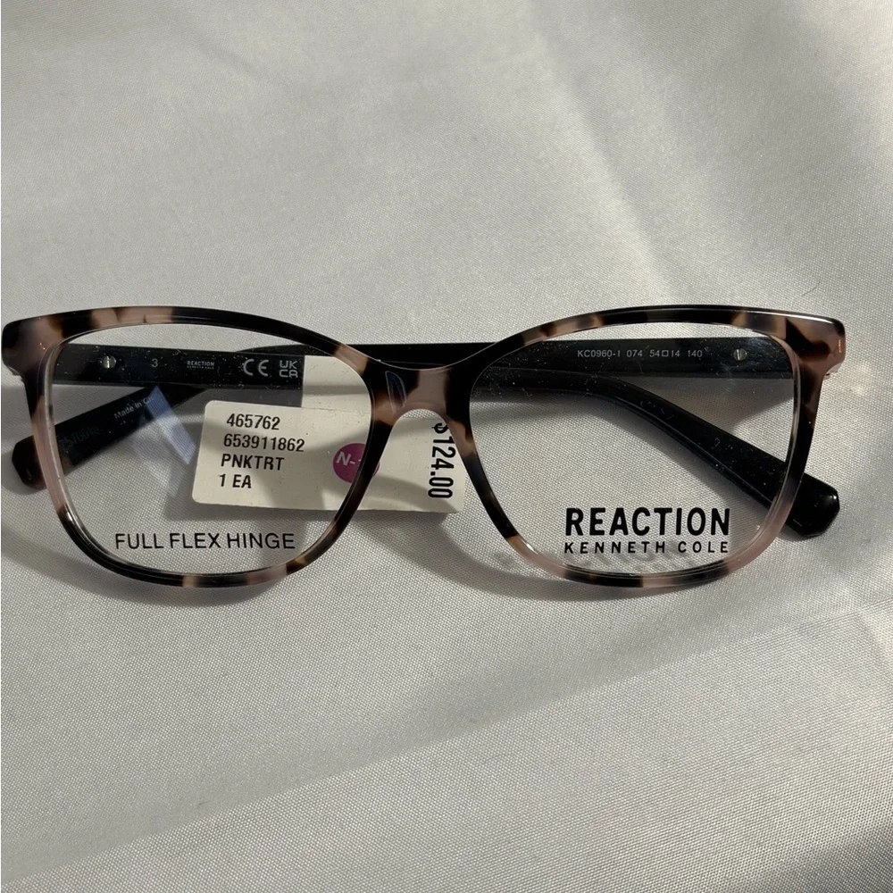 New Kenneth Cole Reaction Pink Tortoise Shell Eyeglasses Frames